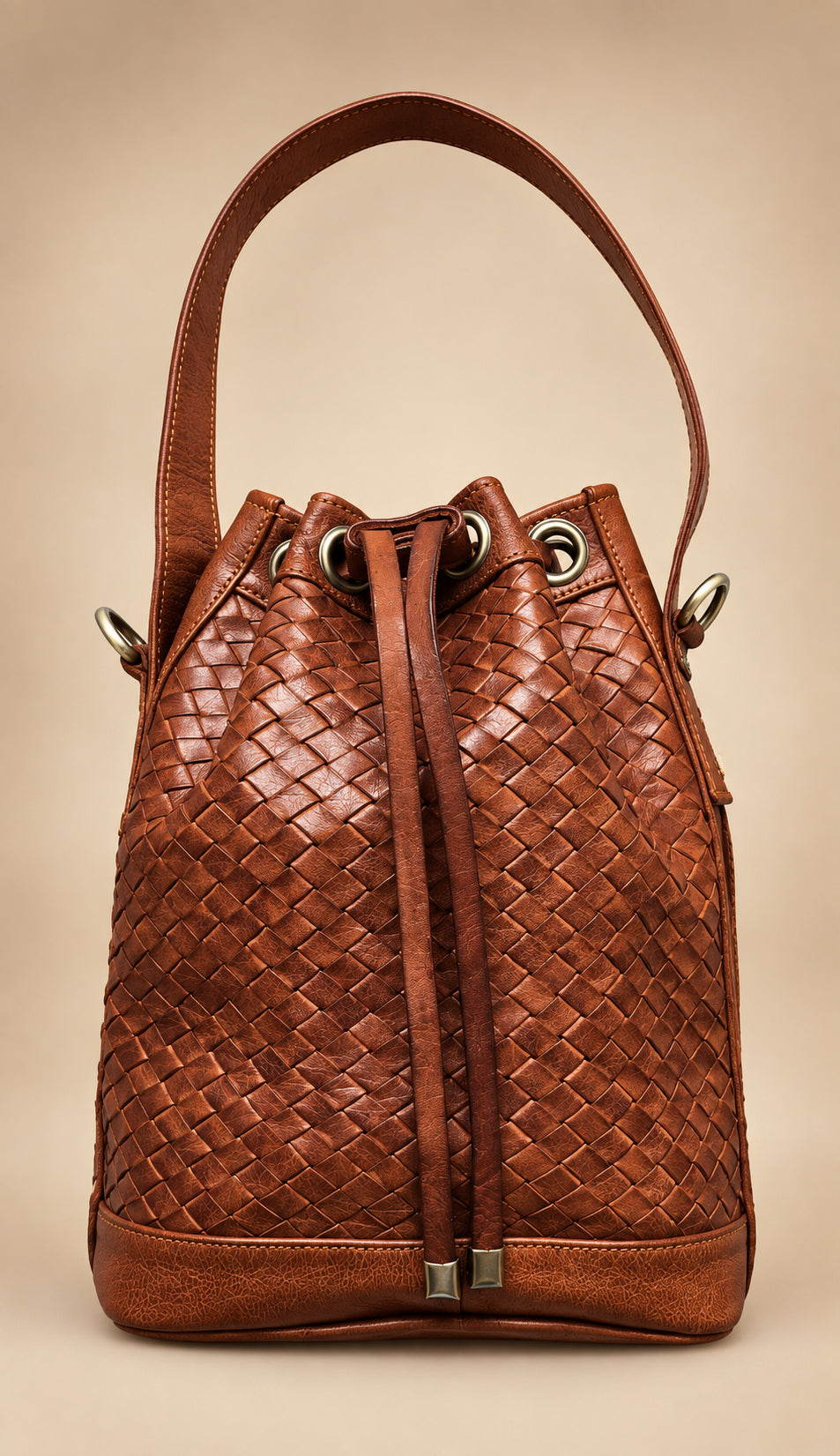 Beldi Leather Shoulder Bag – Handmade Moroccan Woven Leather Bag