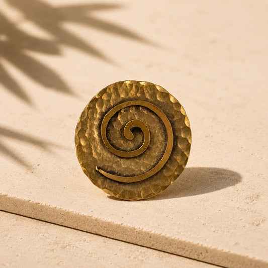 Baraka Spiral Ring | Handmade Moroccan Brass Statement Ring